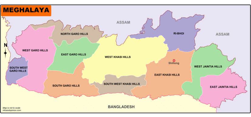 Meghalaya Map Districts inFoodTRAVEL